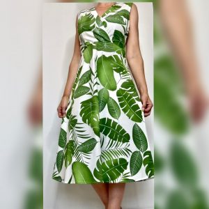 VESTIDO ESTAMPADO EN VERDE