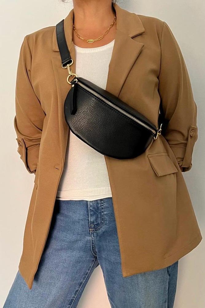 RIÑONERA NEGRA PIEL - Imagen 3