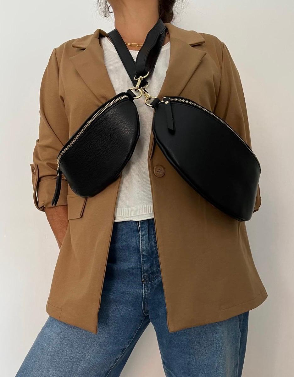 RIÑONERA NEGRA PIEL - Imagen 4