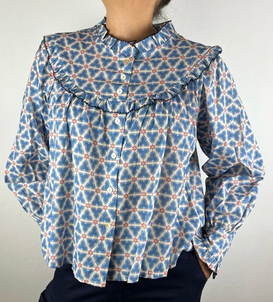 CAMISA ESTAMPADA TONOS CELESTES - Imagen 2