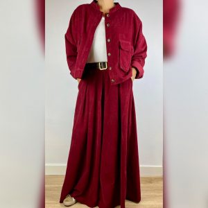 CONJUNTO CHAQUETA  FALDA PANTALON BURDEOS