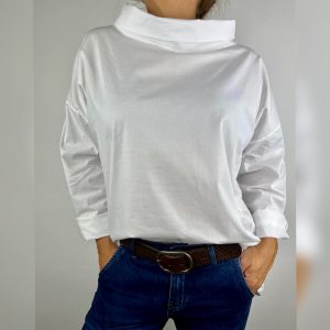 CAMISA CUELLO BARCA VUELTO BLANCA