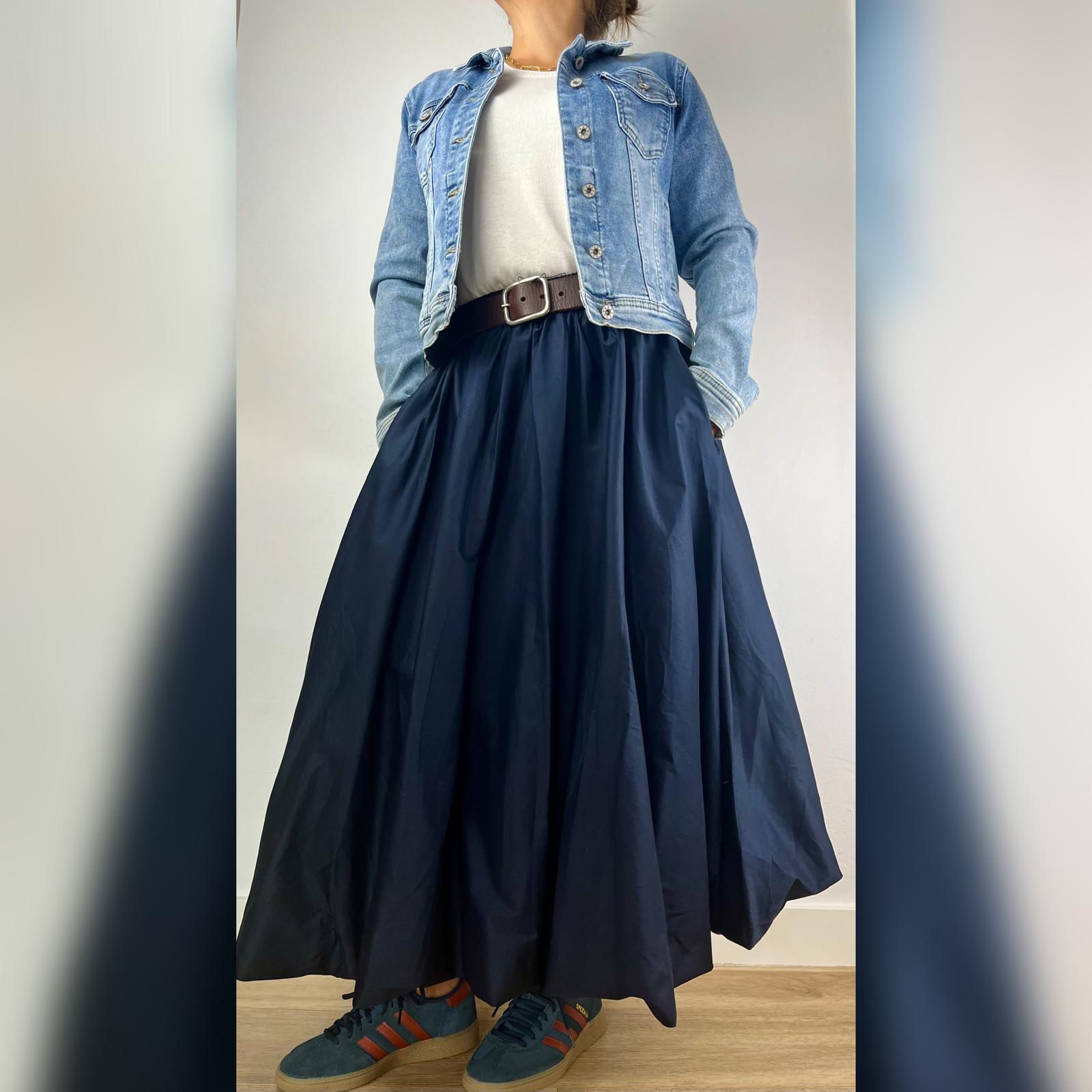 FALDA ABOMBADA LARGA MARINO - Imagen 2