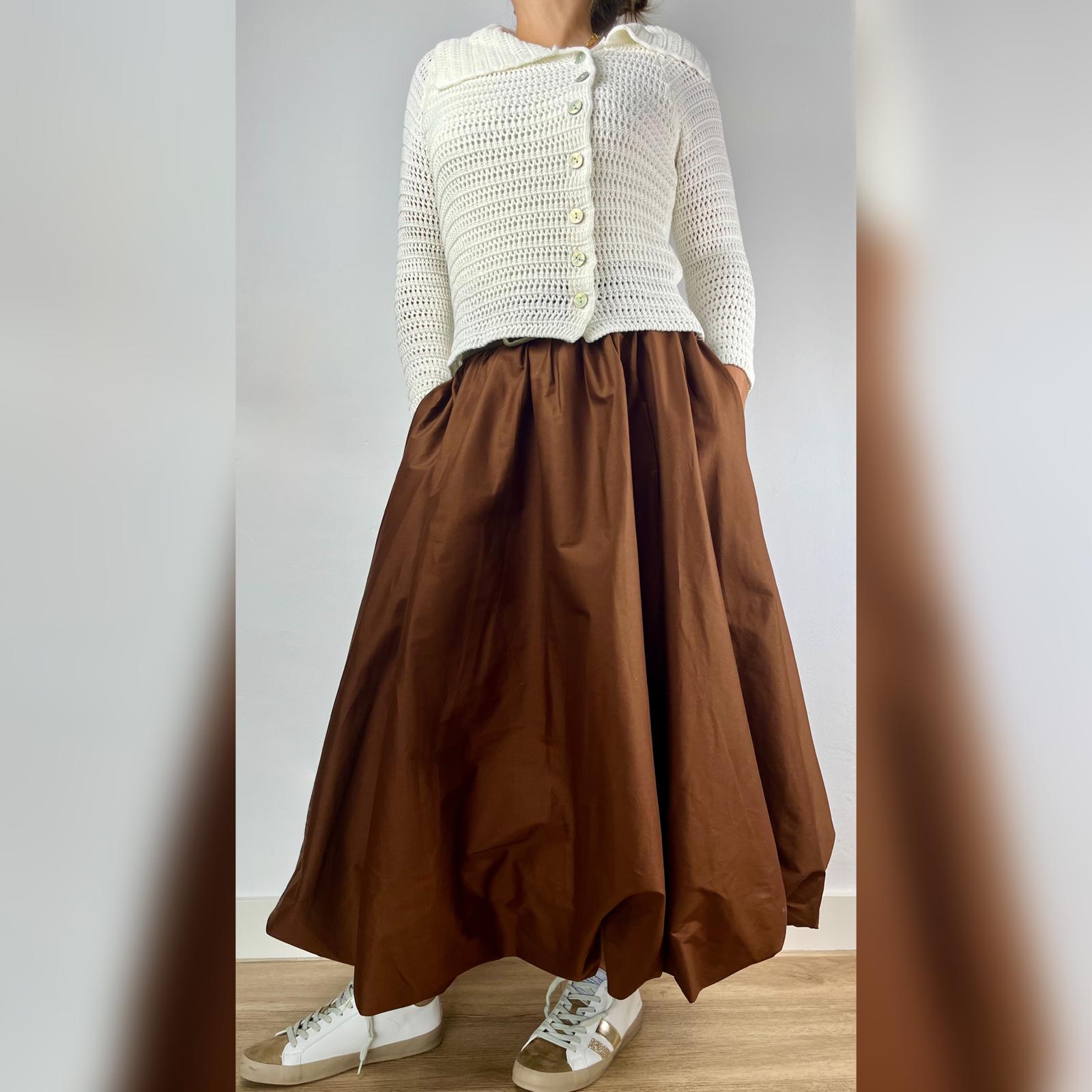 FALDA ABOMBADA LARGA CHOCOLATE - Imagen 3