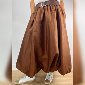 FALDA ABOMBADA LARGA CHOCOLATE