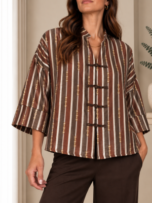 Blusa Jacquard Joya Marron
