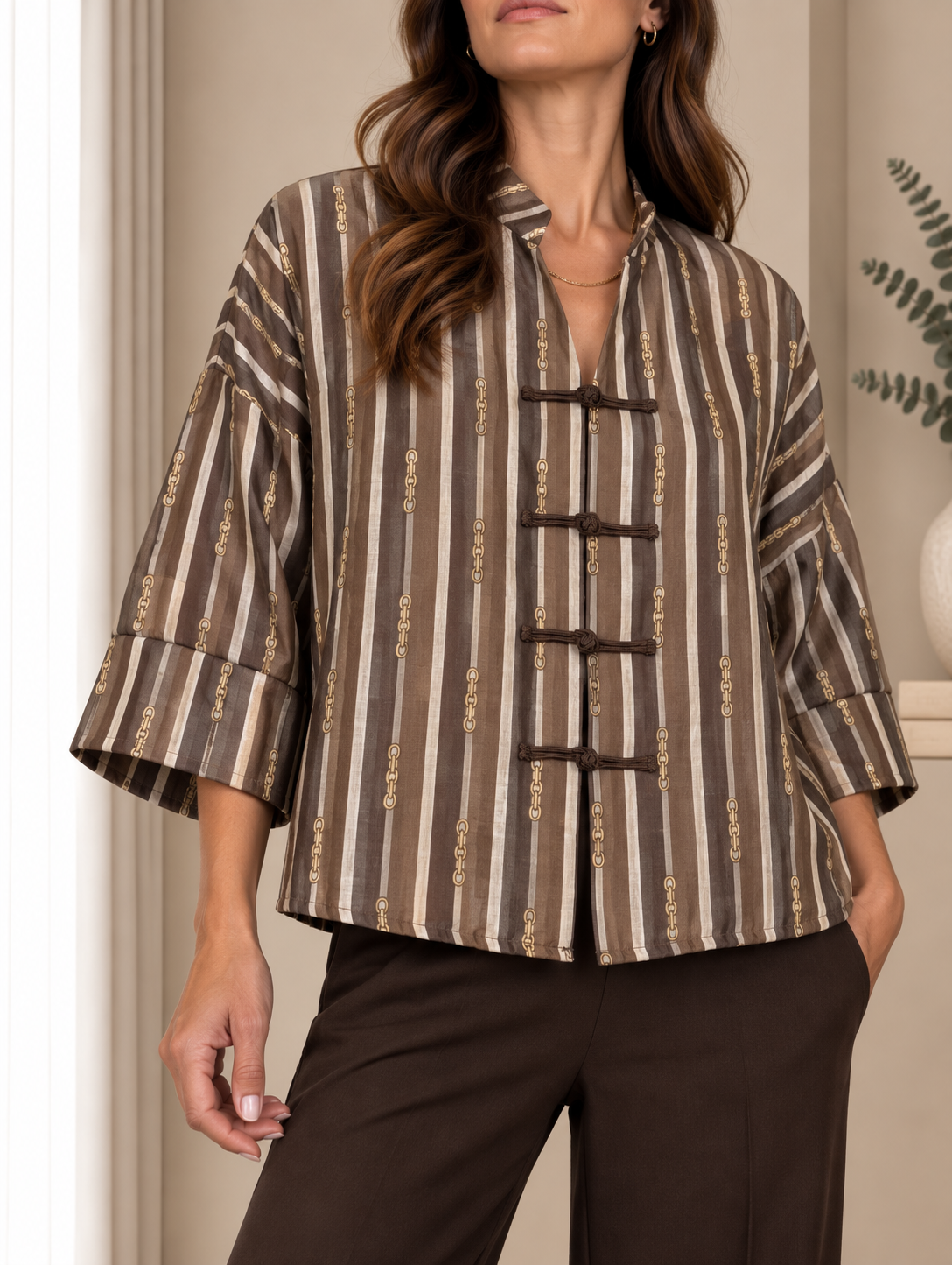 Blusa Jacquard Joya Beige