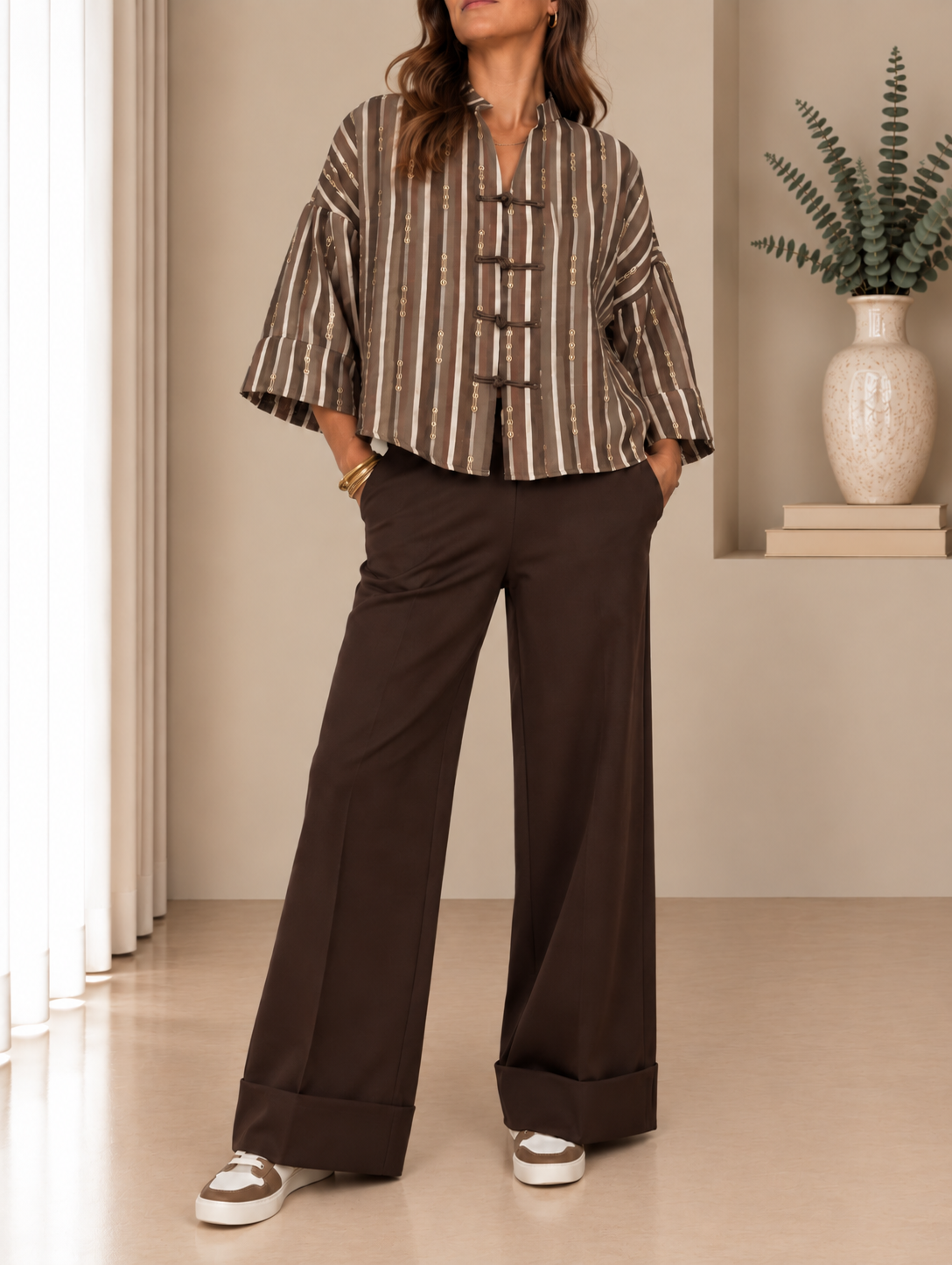 Blusa Jacquard Joya Beige - Imagen 2