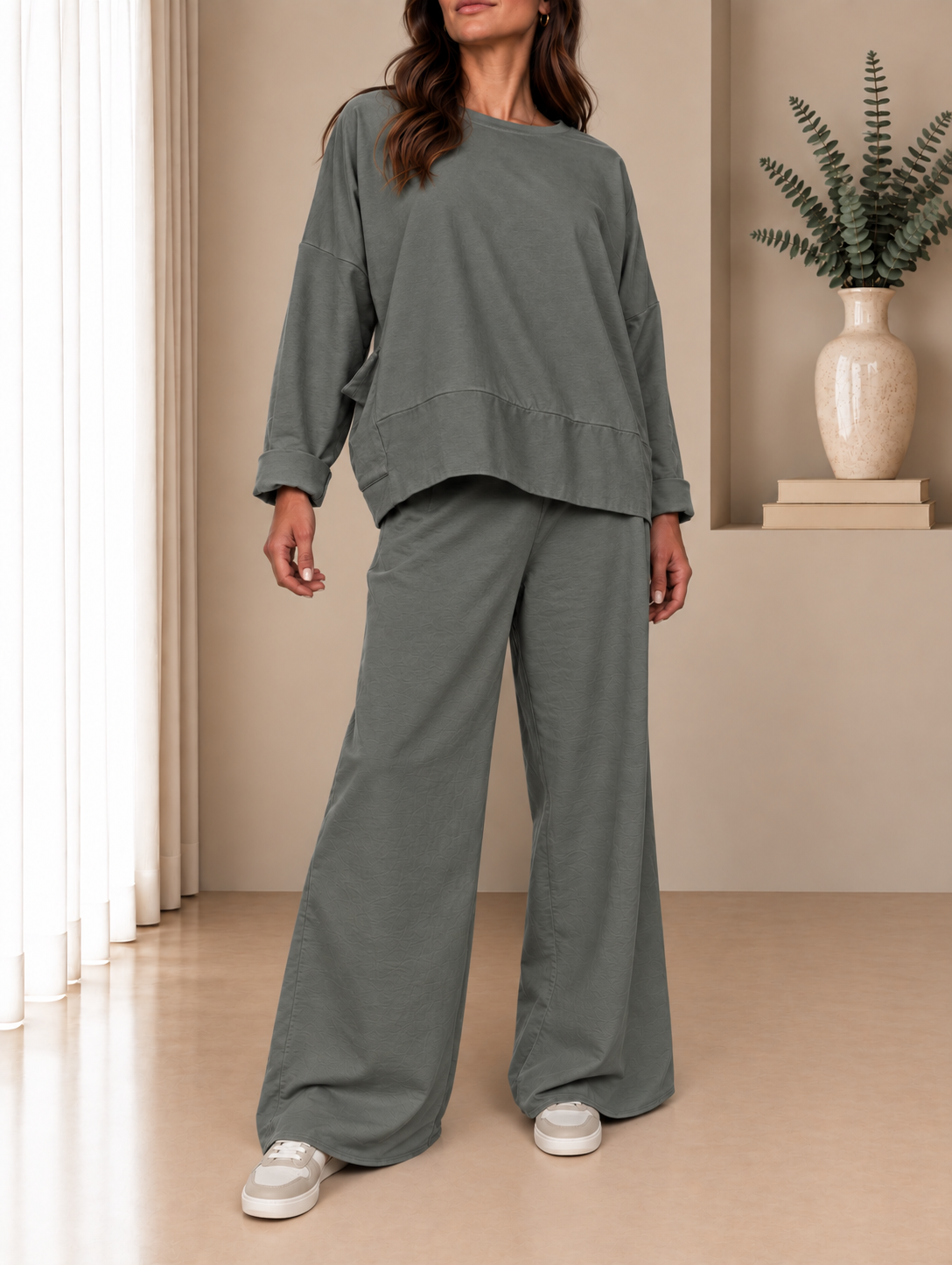 Conjunto Nara Gris Salvia